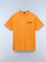 Napapijri Orange Vignoni Back Printed Short Sleeve 100% Cotton T-Shirt - Image 5 of 7