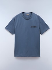 Napapijri Blue Vignoni Back Printed Short Sleeve 100% Cotton T-Shirt - Image 5 of 7