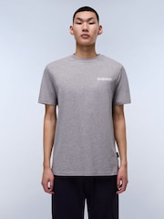 Napapijri Grey Dati Short Sleeve 100% Cotton T-Shirt - Image 1 of 7