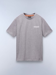 Napapijri Grey Dati Short Sleeve 100% Cotton T-Shirt - Image 5 of 7