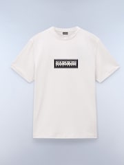 Napapijri Box Logo Short Sleeve 100% Cotton White T-Shirt - صورة 4 من 6