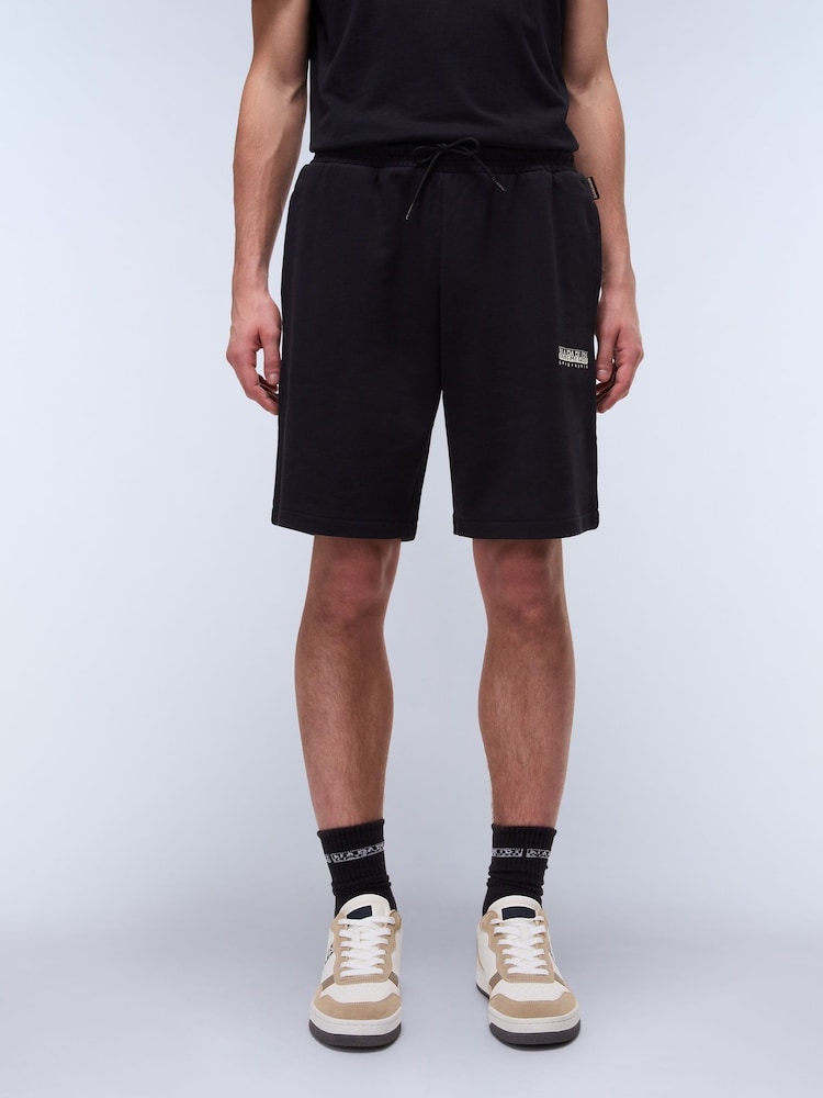 Napapijri Gori 100% Cotton Sweat Black Shorts - Imagen 1 de 5