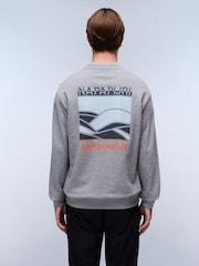 Napapijri Grey Sovana Crew Neck 100% Cotton Sweatshirt - Image 2 of 6