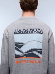 Napapijri Grey Sovana Crew Neck 100% Cotton Sweatshirt - Image 4 of 6