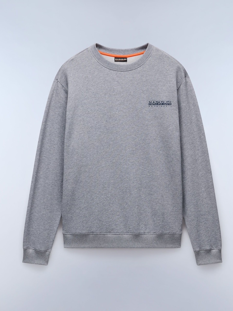 Napapijri Grey Sovana Crew Neck 100% Cotton Sweatshirt - Image 5 of 6