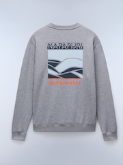 Napapijri Grey Sovana Crew Neck 100% Cotton Sweatshirt - Image 6 of 6
