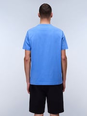 Napapijri Blue Box Logo Short Sleeve 100% Cotton T-Shirt - Image 2 of 6