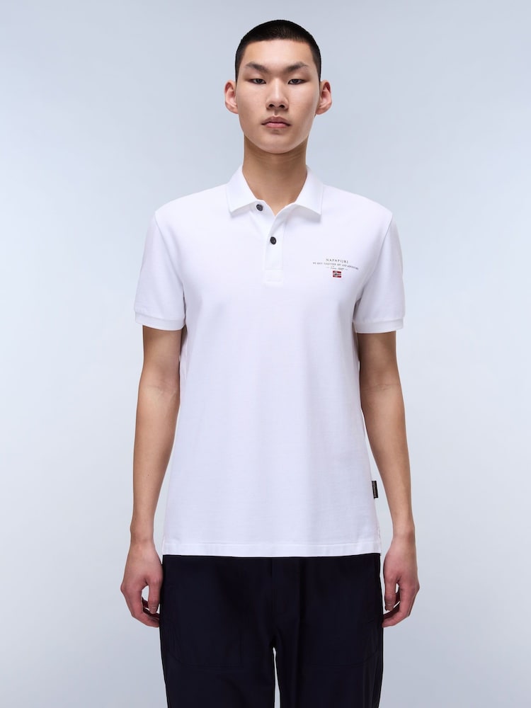 Polo blanco de algodón 100 y manga corta Elbas de Napapijri - Imagen 1 de 3
