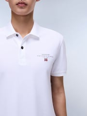 Polo blanco de algodón 100 y manga corta Elbas de Napapijri - Imagen 3 de 3