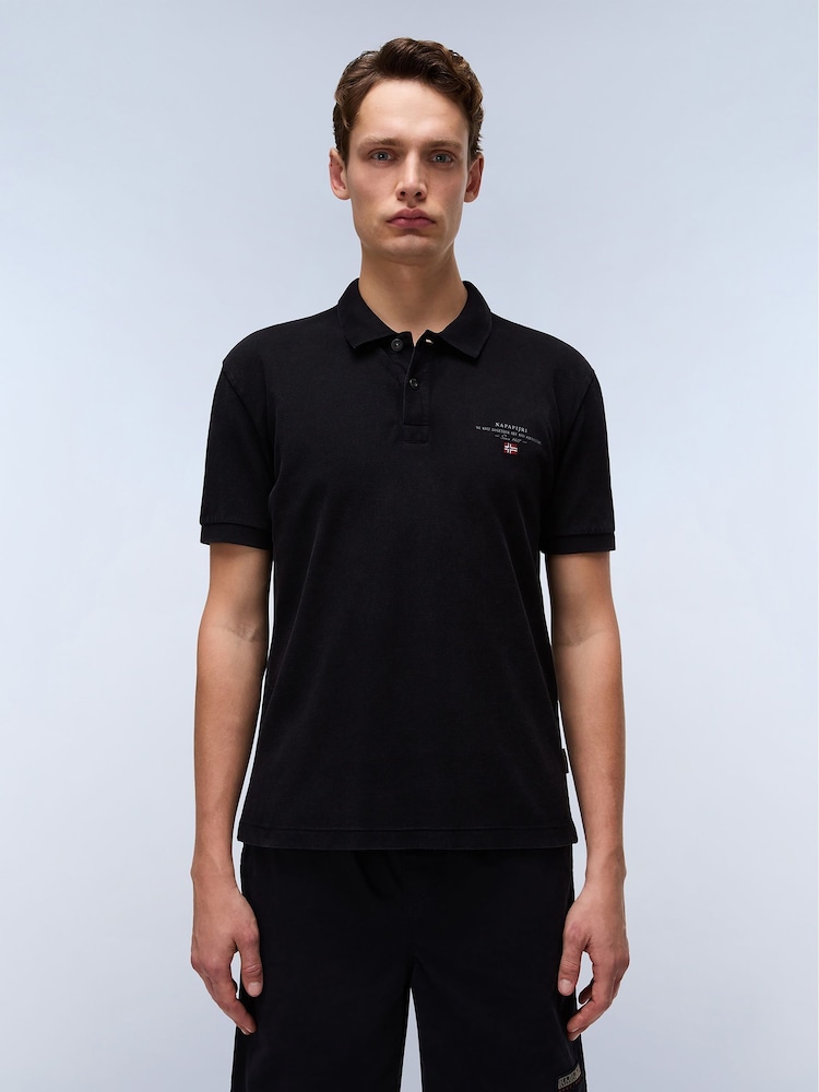 Napapijri Elbas Short Sleeve Black Polo Shirt - Image 1 of 6