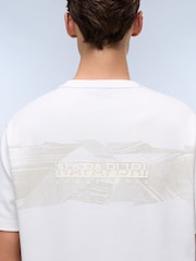 Napapijri Vanni Short Sleeves 100% Cotton White T-Shirt - Image 4 of 7