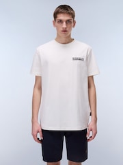 Napapijri Vignoni Back Printed Short Sleeve 100% Cotton White T-Shirt - Image 1 of 7