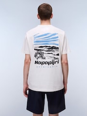 Napapijri Vignoni Back Printed Short Sleeve 100% Cotton White T-Shirt - Image 2 of 7