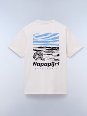 Napapijri Vignoni Back Printed Short Sleeve 100% Cotton White T-Shirt - Image 6 of 7