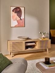 MADE.COM Oak Tulma Wide TV Unit - Image 1 of 7