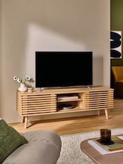 MADE.COM Oak Tulma Wide TV Unit - Image 2 of 7