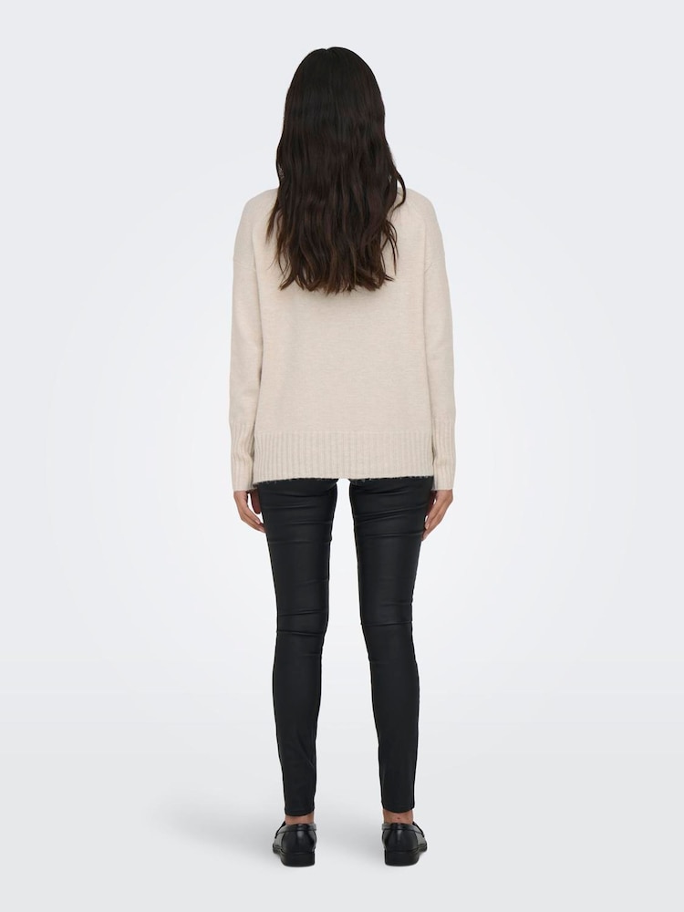 ONLY Natural High Neck Cosy Knitted Pullover Jumper - Image 2 of 6 ONLY Natural High Neck Cosy Knitted Pullover Jumper - Image 2 of 6
