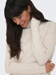 ONLY Natural High Neck Cosy Knitted Pullover Jumper - Image 4 of 6
