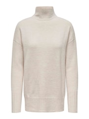ONLY Natural High Neck Cosy Knitted Pullover Jumper - Image 5 of 6