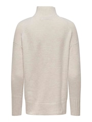 ONLY Natural High Neck Cosy Knitted Pullover Jumper - Image 6 of 6