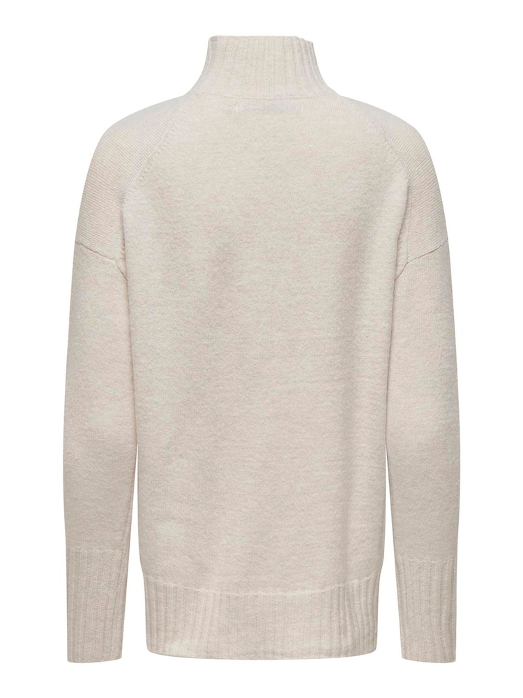 ONLY Natural High Neck Cosy Knitted Pullover Jumper - Image 6 of 6