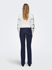 ONLY Blue Wauw High Waisted Comfort Stretch Flared Jeans - Image 3 of 7