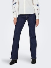 ONLY Blue Wauw High Waisted Comfort Stretch Flared Jeans - Image 4 of 7