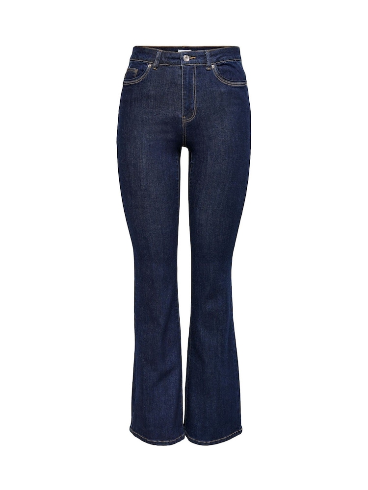 ONLY Blue Wauw High Waisted Comfort Stretch Flared Jeans - Image 7 of 7