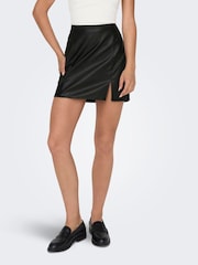 ONLY Black Faux Leather Mini Skirt - Image 1 of 5