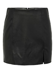 ONLY Black Faux Leather Mini Skirt - Image 4 of 5