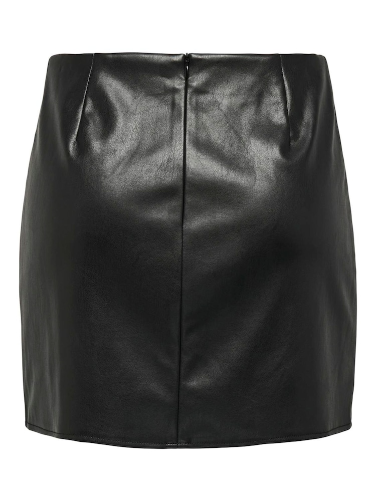 ONLY Black Faux Leather Mini Skirt - Image 5 of 5