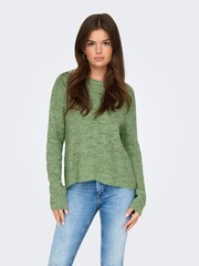 ONLY Green Pointelle Knitted Round Neck Jumper - Image 1 of 7