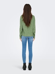 ONLY Green Pointelle Knitted Round Neck Jumper - Image 2 of 7