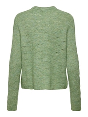 ONLY Green Pointelle Knitted Round Neck Jumper - Image 7 of 7