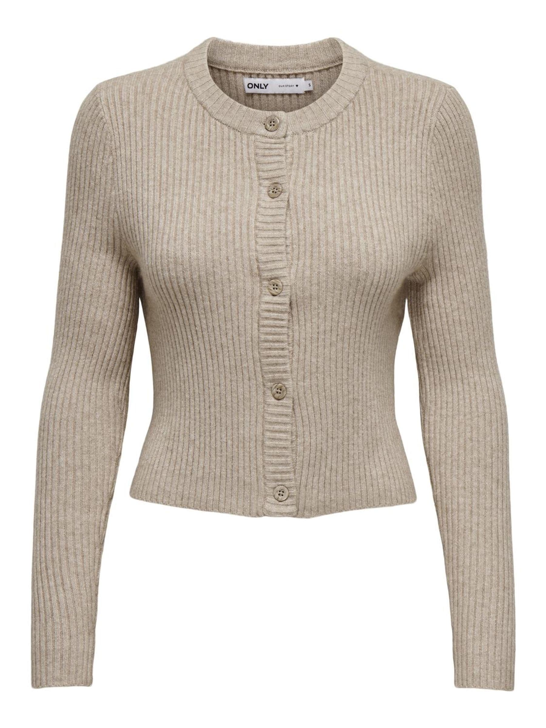 Buy ONLY Natural Ribbed Knit Button Cardigan from Next Romania