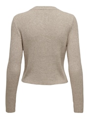 ONLY Natural Ribbed Button Through Knitted Cardigan - Image 8 of 8