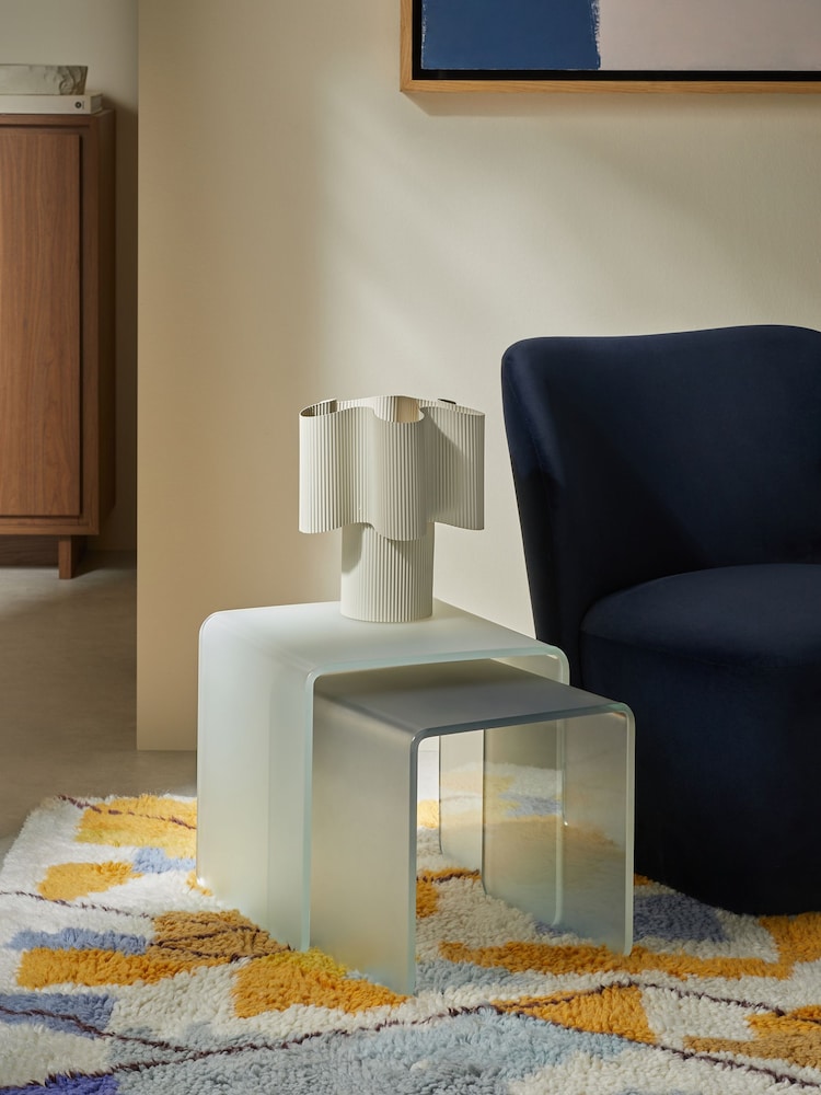 MADE.COM 2 Tone Blue Hesta Nest of 2 Side Table - Image 1 of 5