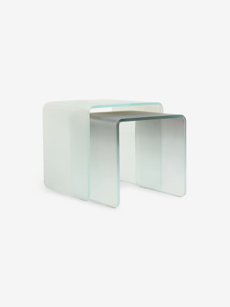 MADE.COM 2 Tone Blue Hesta Nest of 2 Side Table - Image 5 of 5