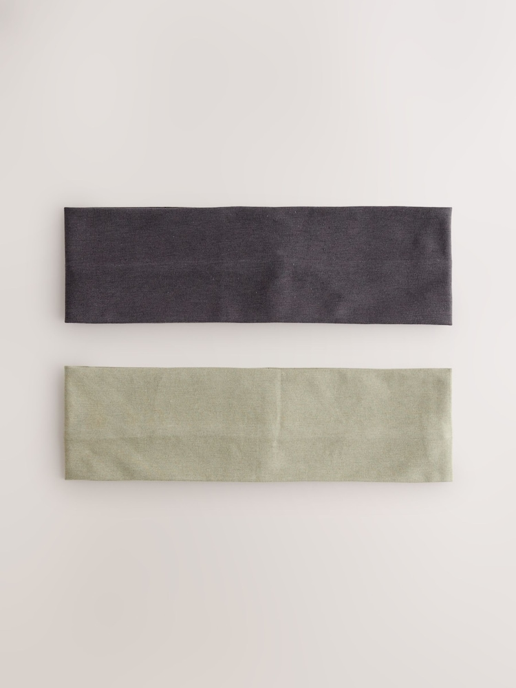Khaki/Grey Jersey Headbands 2 Pack - Image 1 of 1