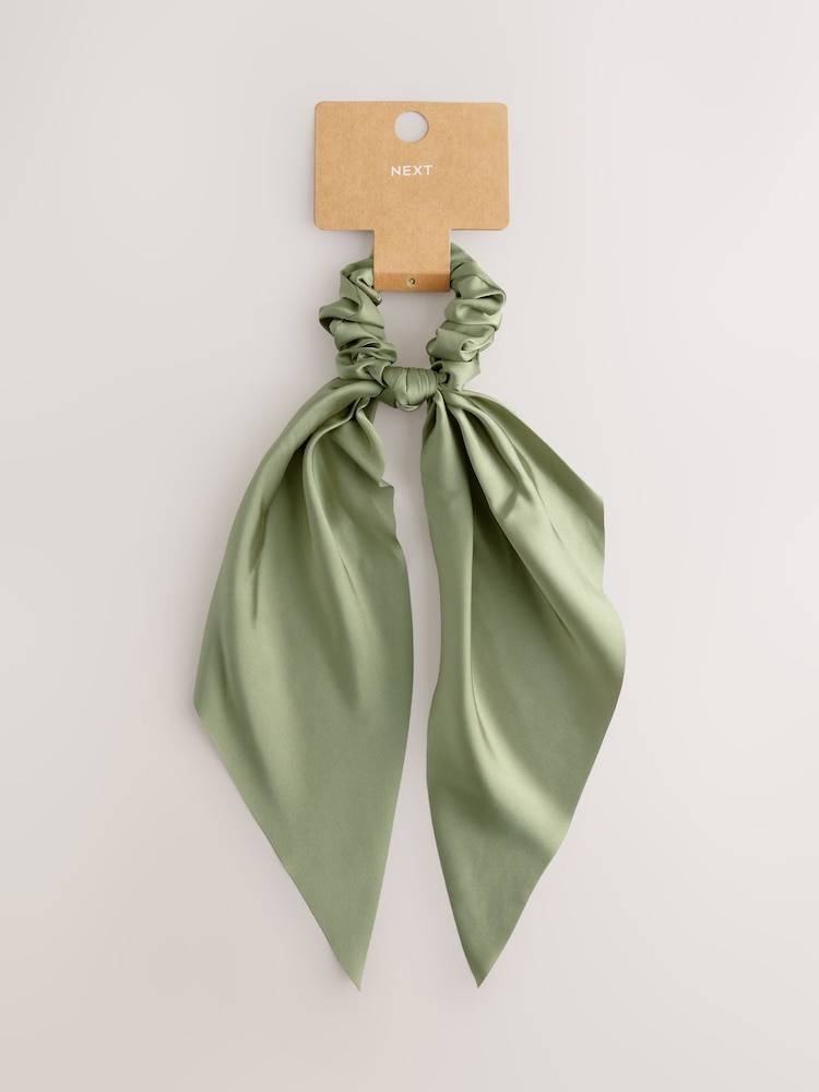 Sage Green Bow Hair Scrunchie - Image 1 of 4