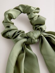 Sage Green Bow Hair Scrunchie - Image 3 of 4