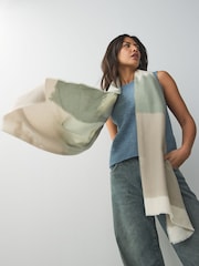 Green Abstract Marble Midweight Scarf - Image 3 of 7