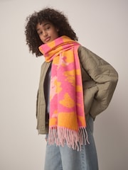 Orange/Pink Abstract Midweight Scarf - Image 1 of 9