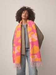 Orange/Pink Abstract Midweight Scarf - Image 2 of 9