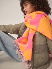 Orange/Pink Abstract Midweight Scarf - Image 5 of 9
