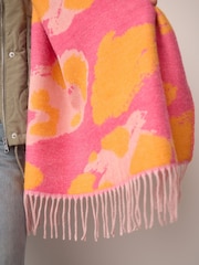 Orange/Pink Abstract Midweight Scarf - Image 6 of 9