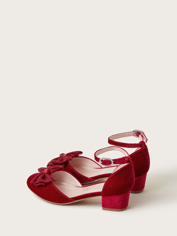Monsoon Red Kali Velvet Two-Part Heels - Image 3 of 3
