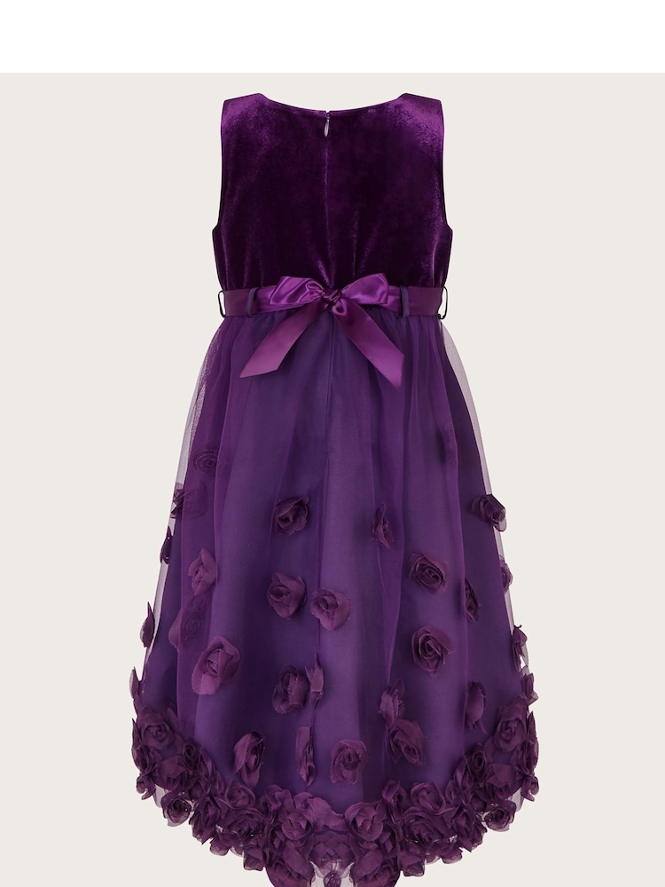Monsoon Purple Ianthe 3D Flower Dress - Image 2 of 3