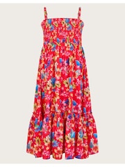 Monsoon Red Kendal Tropical Floral Dress - Image 1 of 4