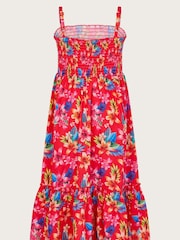 Monsoon Red Kendal Tropical Floral Dress - Image 2 of 4